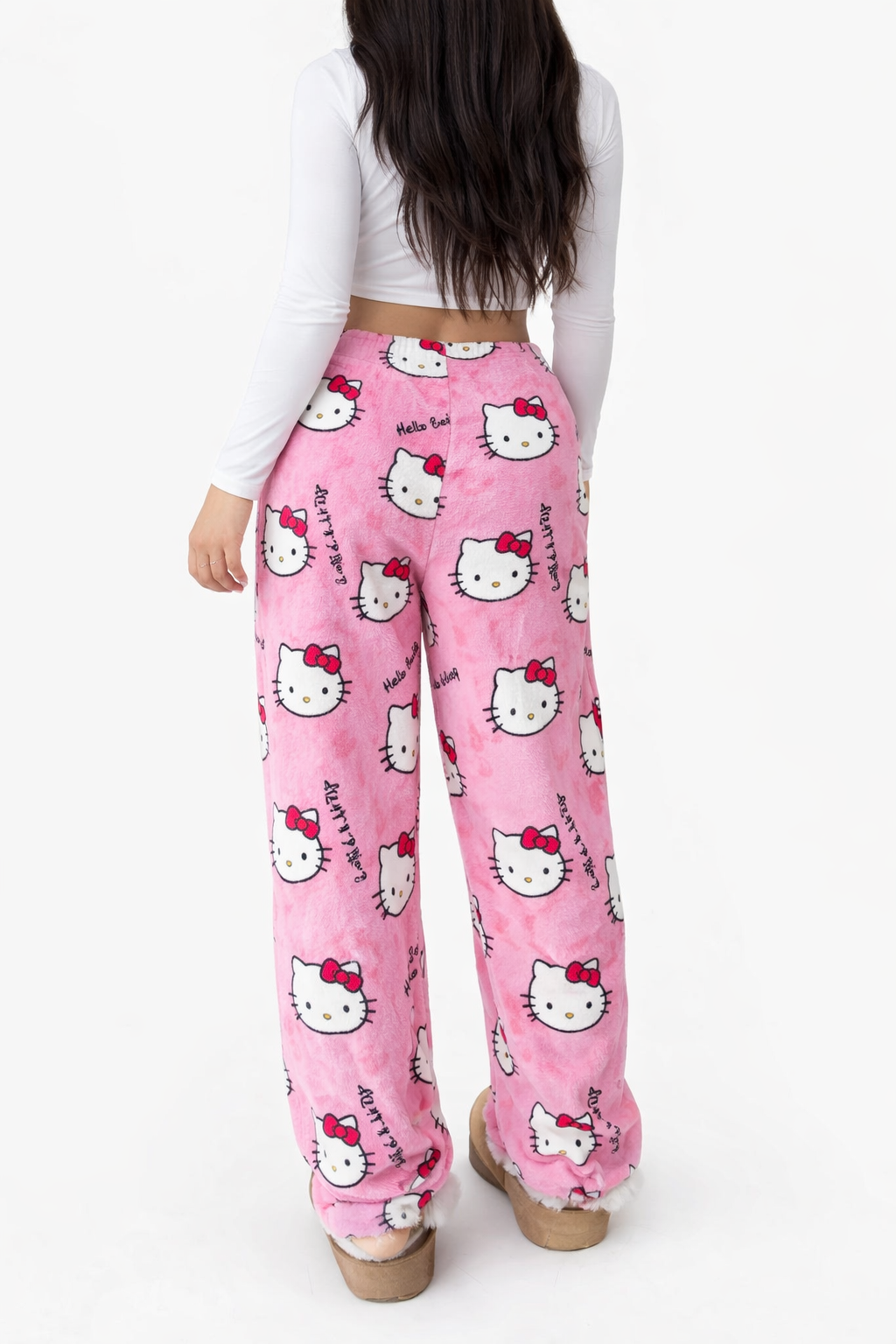 Hello Kitty Sleep Pants Soft Pink with Hearts & Bow Accent