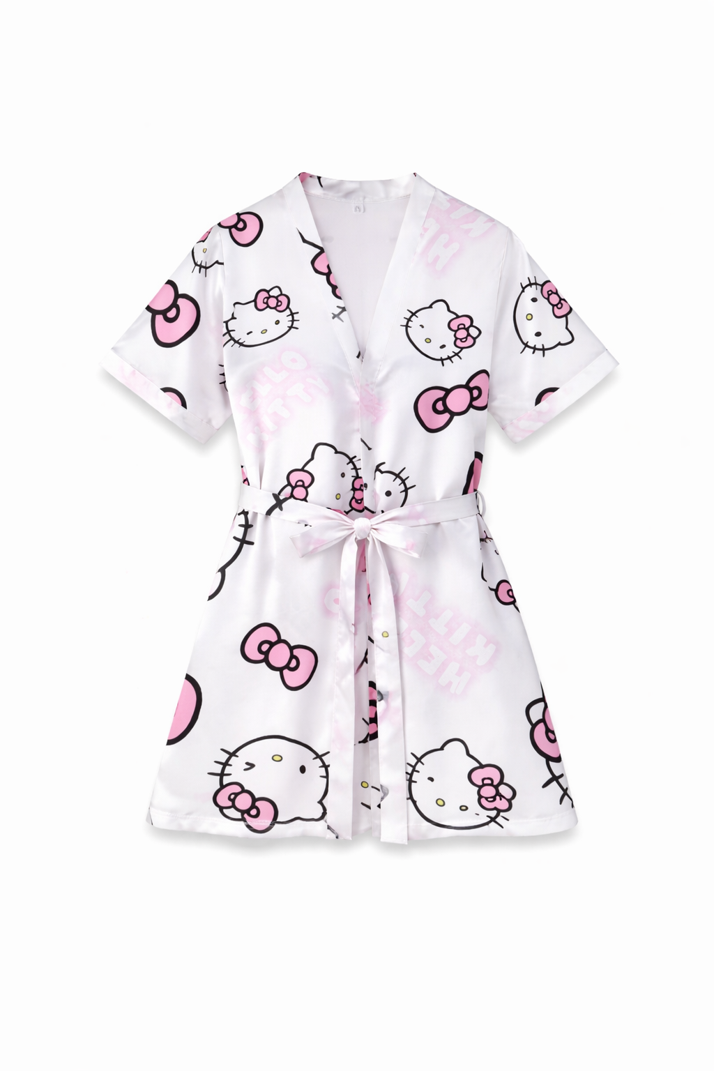 HELLO KITTY Satin White Robe