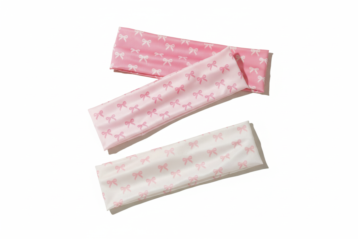3pcs Women's Soft Fabric Headbands with Cute Bow Print