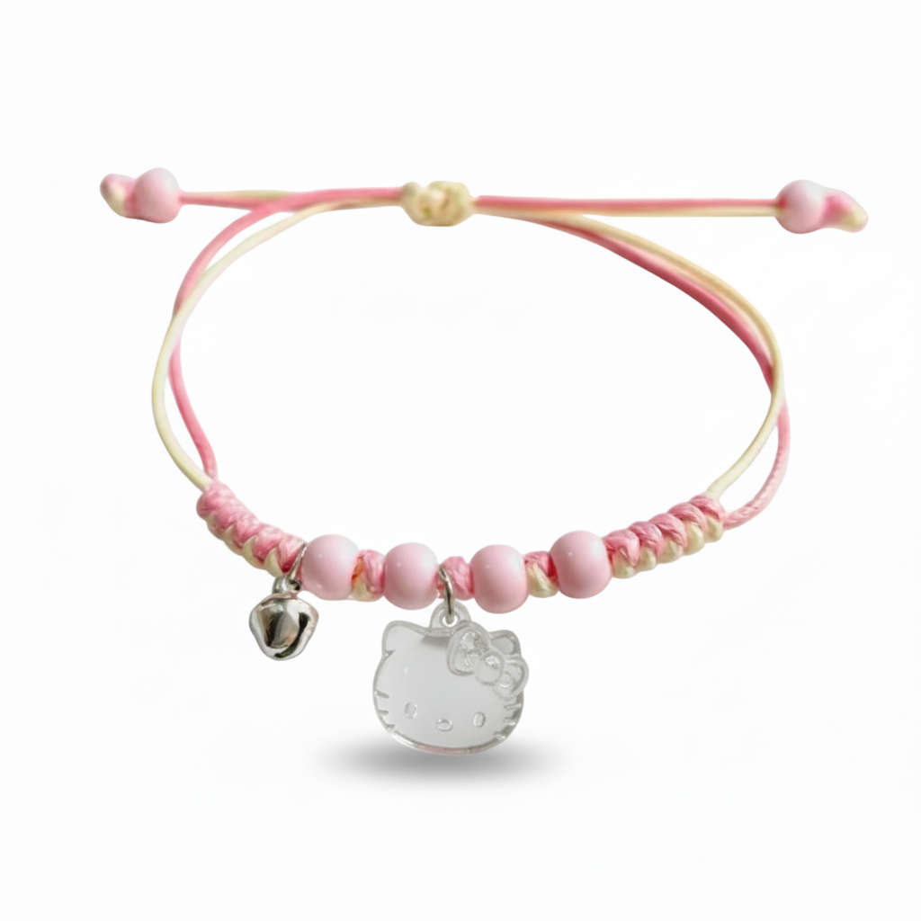 Adjustable Braided Bracelet Compatible for Hello Kitty
